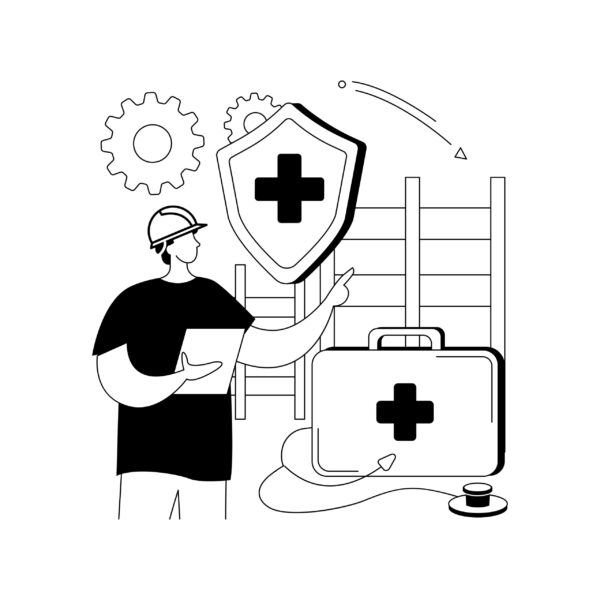 Occupational health abstract concept vector illustration. Occupational service, injury prevention, employee health and safety, OSH, workplace assessment, safe labor conditions abstract metaphor.